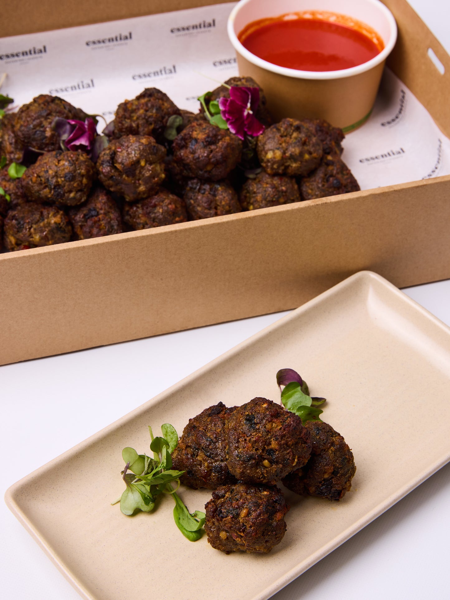 Lamb, Currant & Aleppo Pepper Polpette, Roasted Capsicum