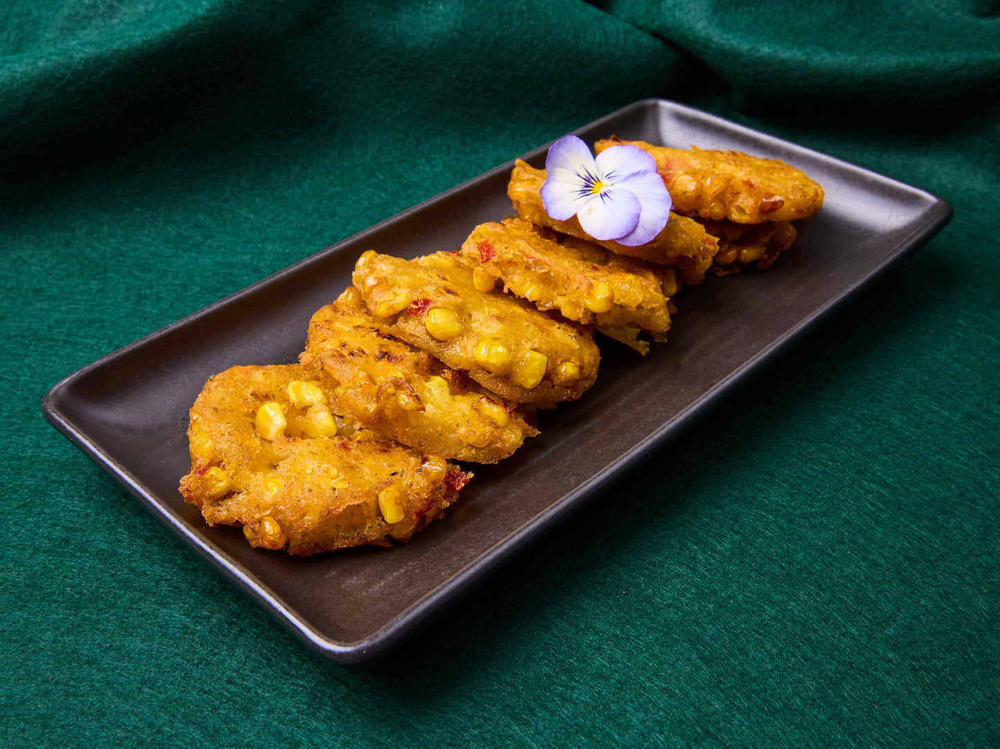 BBQ corn cakes, capsicum relish (2 per person)