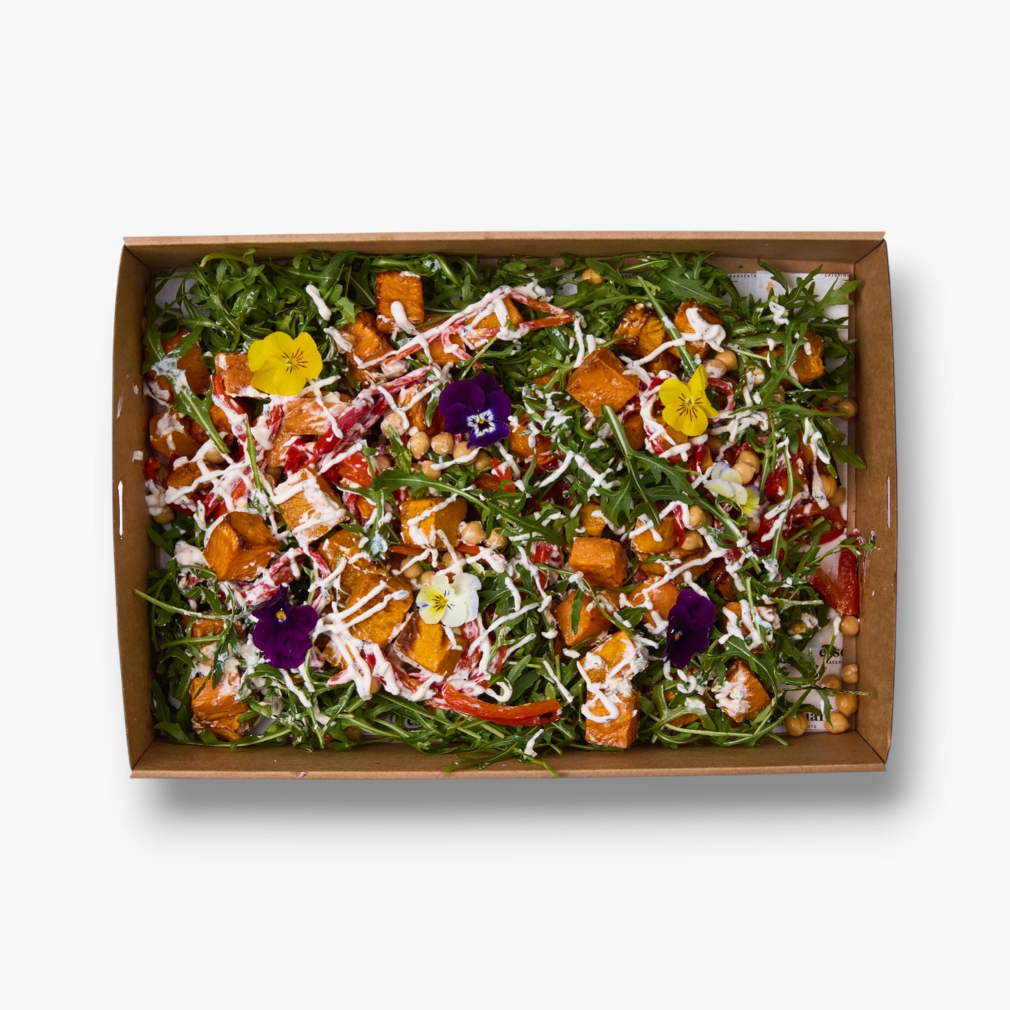 Roasted pumpkin, sweet potato, capsicum, chickpea, sumac yoghurt