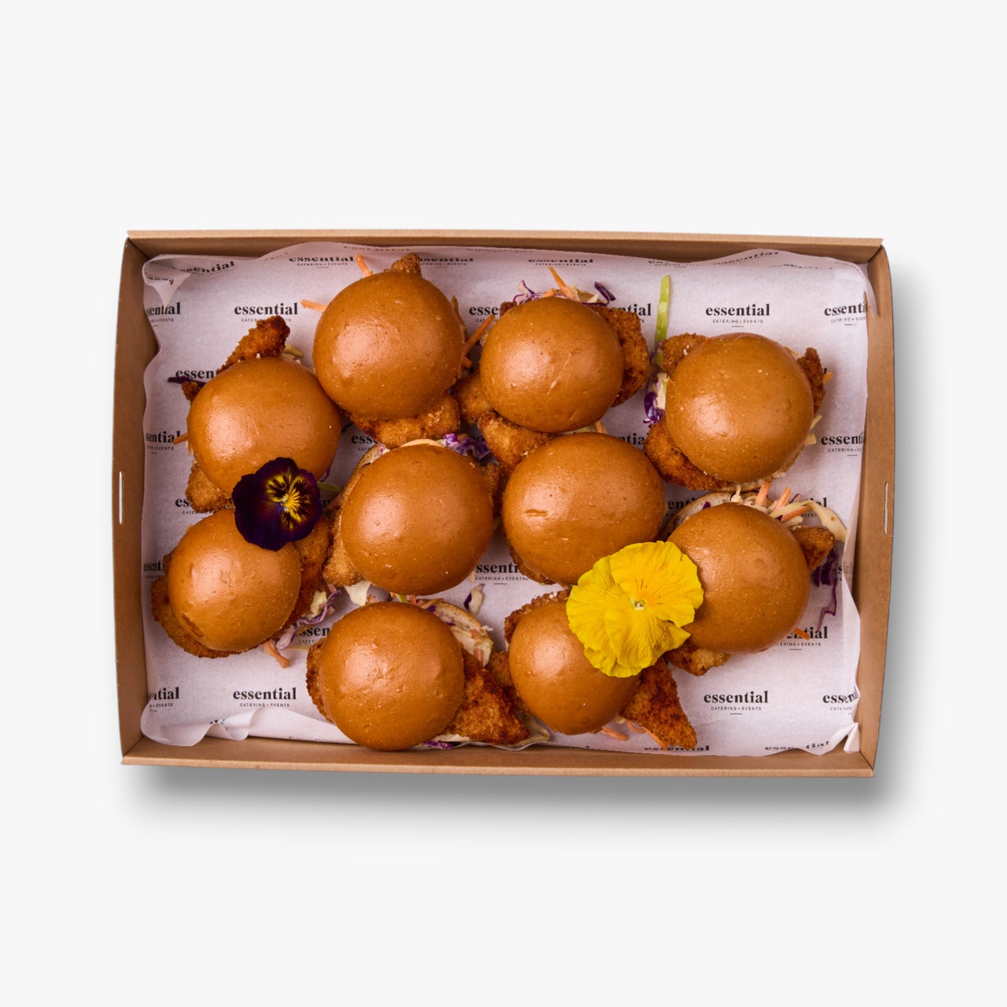 Chicken Schnitzel Sliders, Sriracha Mayo & Coleslaw