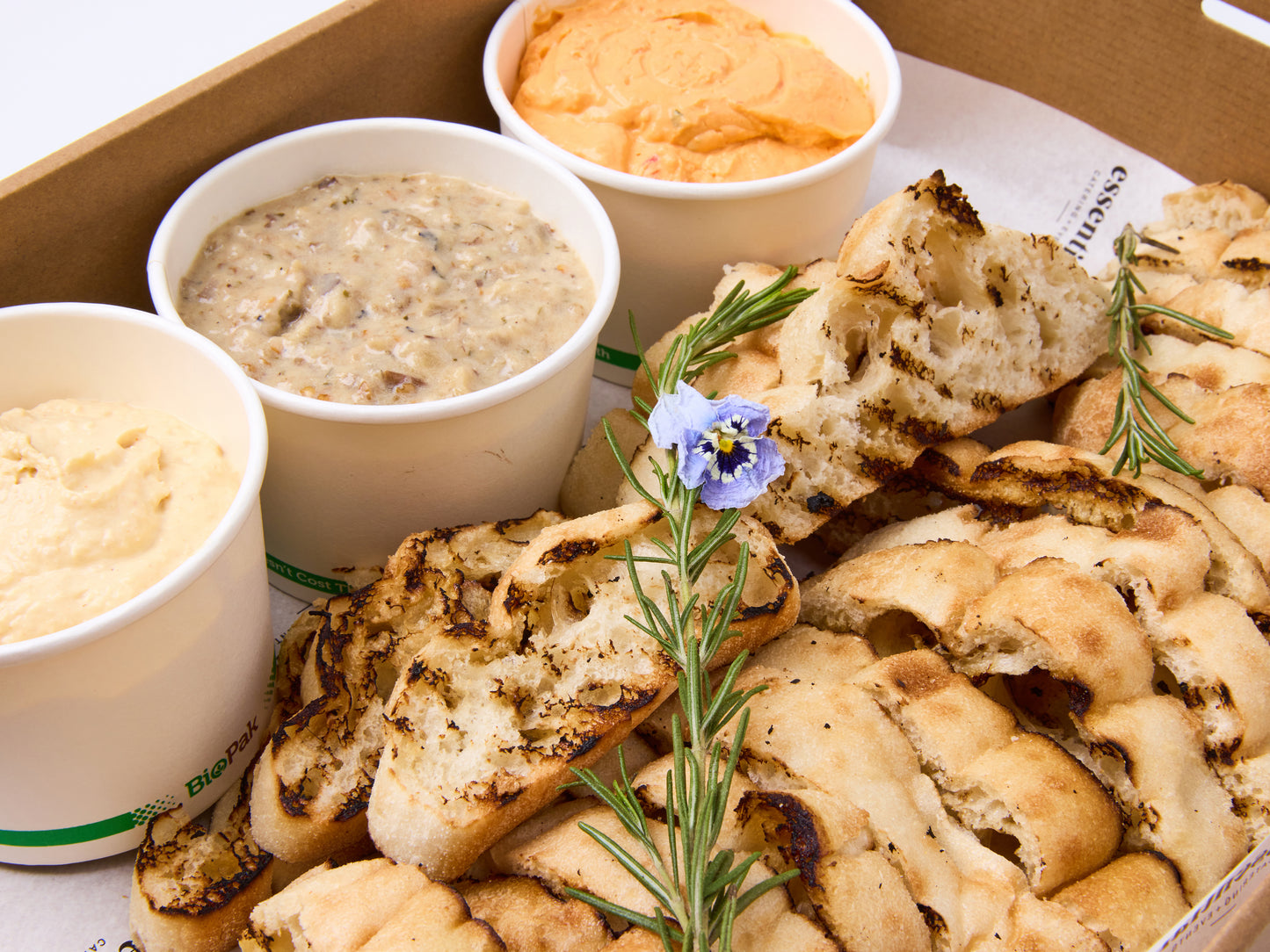 Trio of House-Made Dips, Turkish Bread Platter