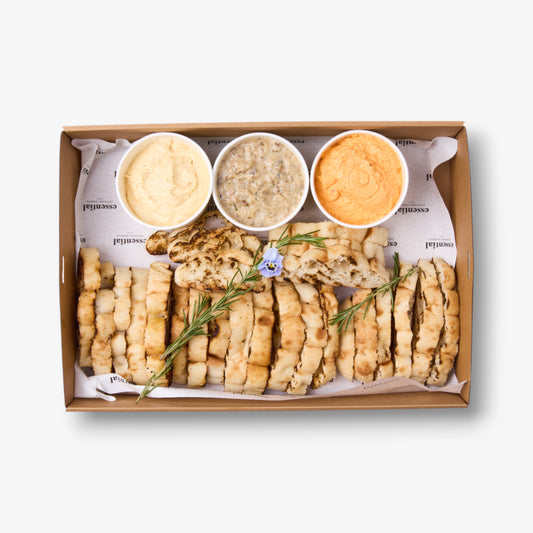 Trio of House-Made Dips, Turkish Bread Platter
