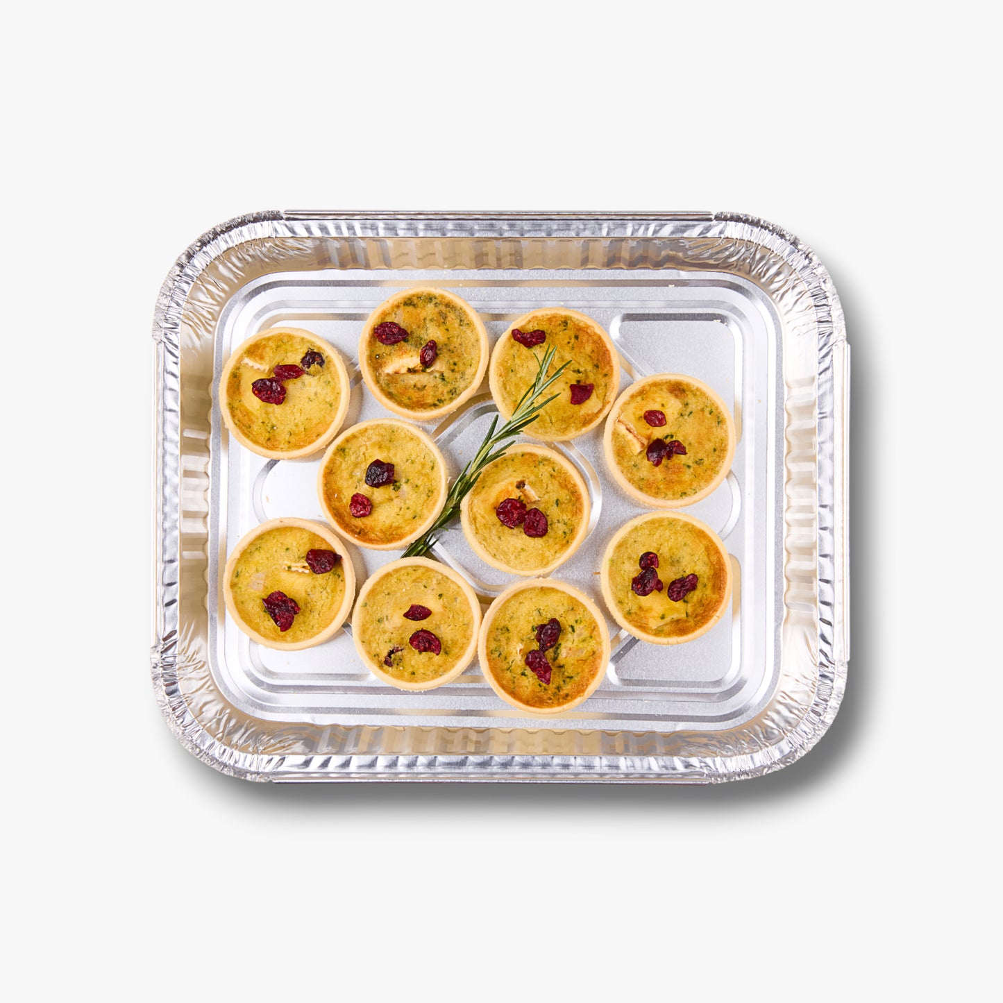 Smoked turkey brie and cranberry quiche