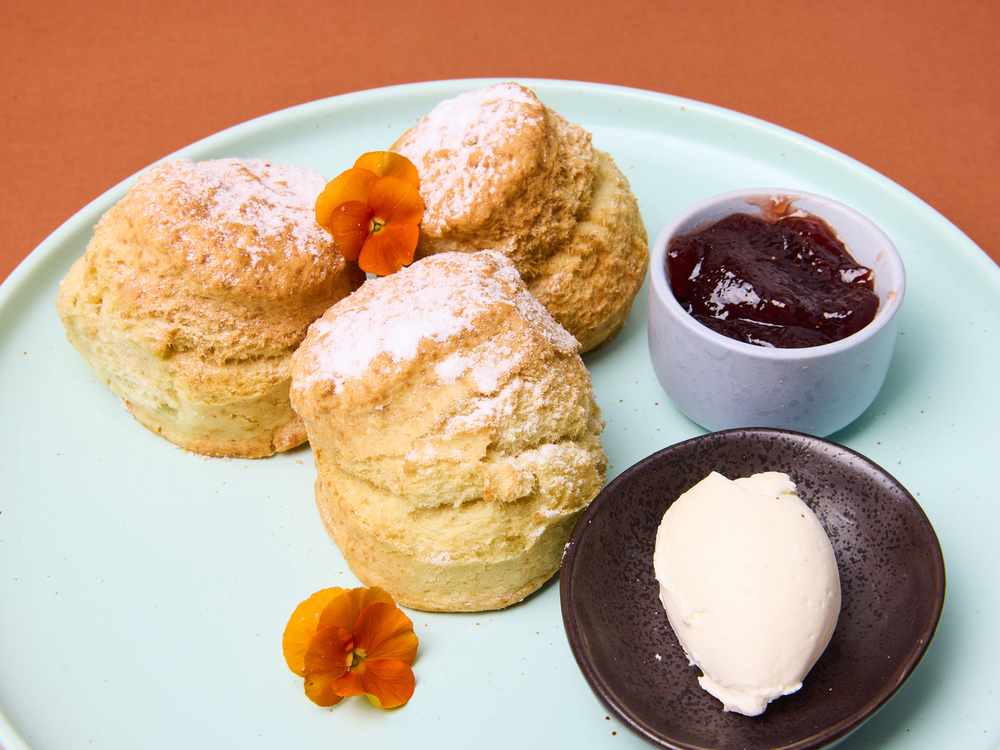 Freshly Baked Lemonade Scones, Jam & Cream