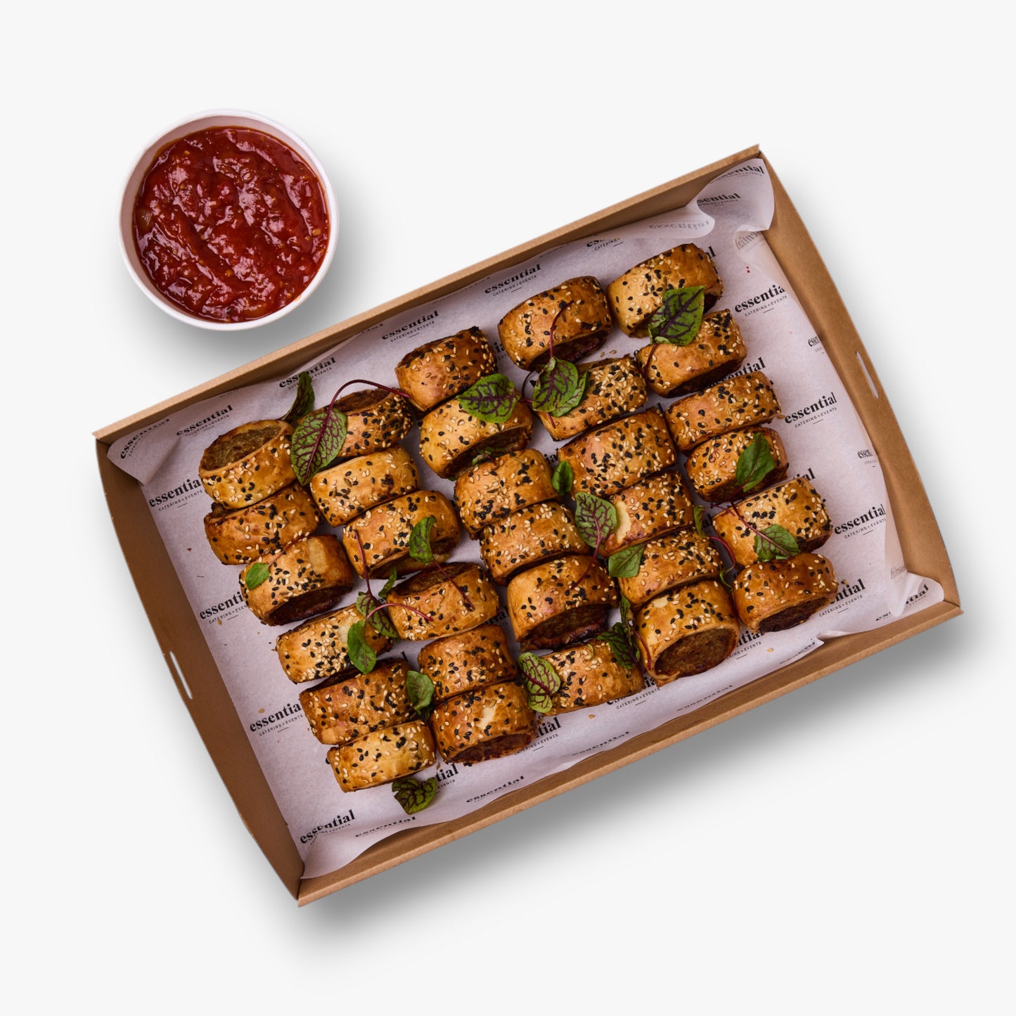 House-Made Pork, Thyme & Sage Sausage Rolls, Tomato Relish