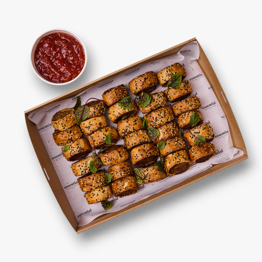 House-Made Pork, Thyme & Sage Sausage Rolls, Tomato Relish