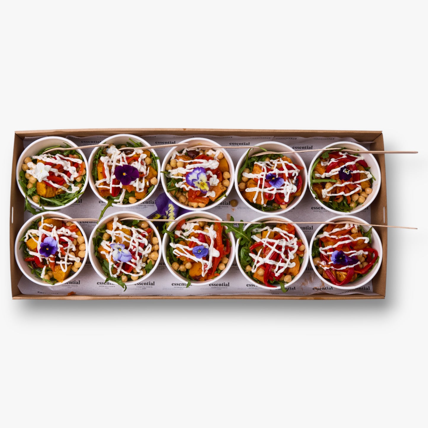 Roasted pumpkin, sweet potato, capsicum, chickpea, sumac yoghurt