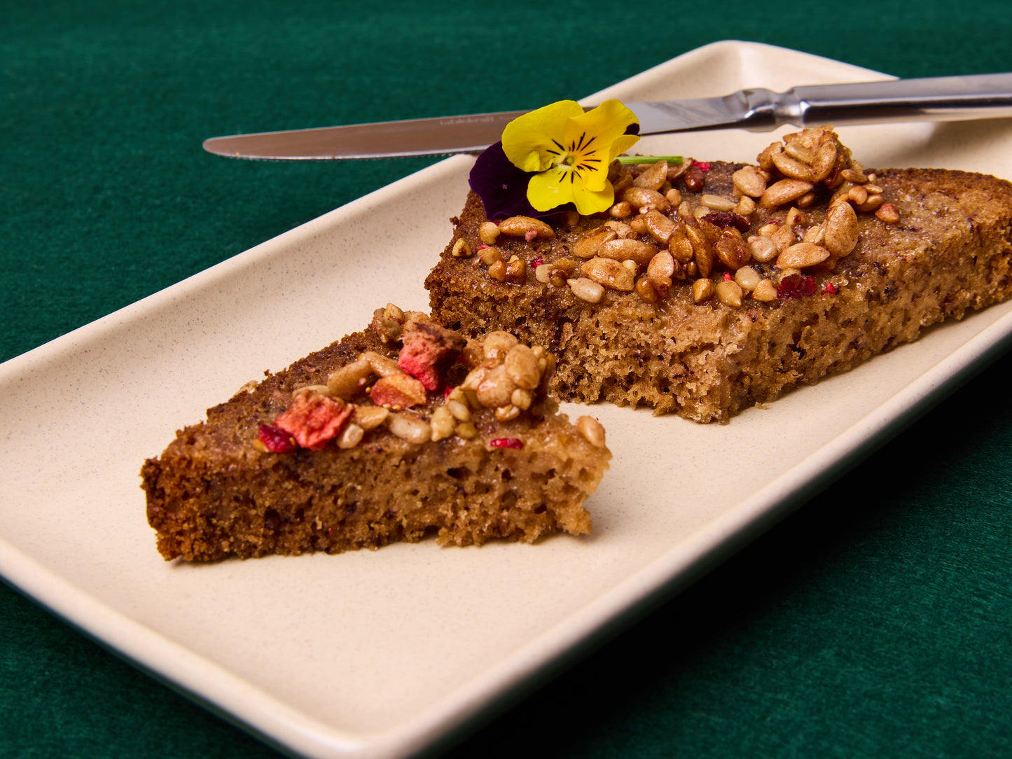Pear & Raspberry Bread, Muesli Crumble, Maple Butter