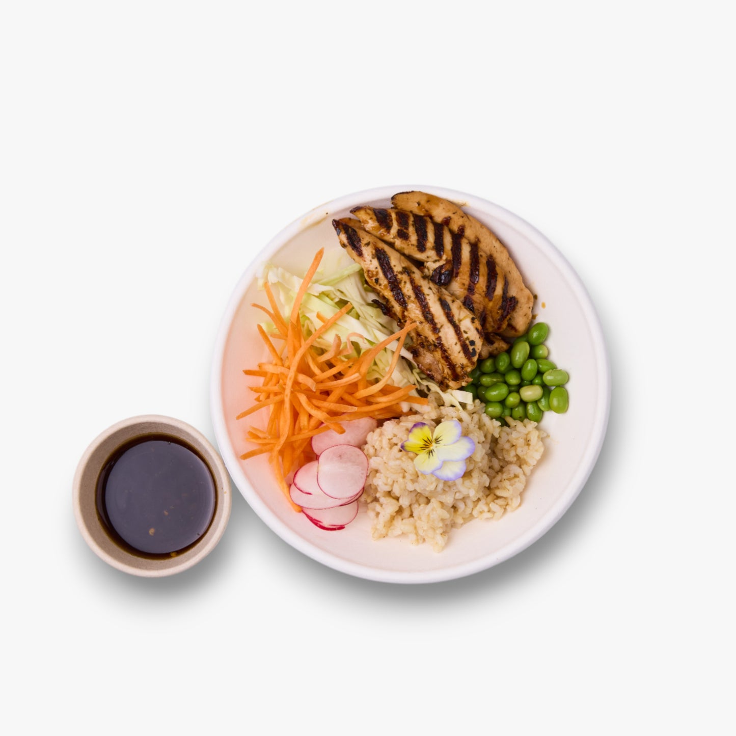 Poke bowl - Yakitori chicken, edamame, carrot, cabbage, radish and seasoned rice